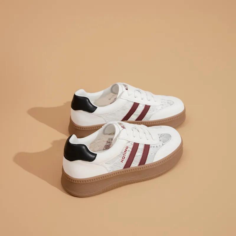RED DRAGONFLY Low Top Skateboard Shoes Women's-4