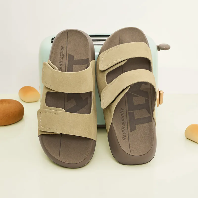 RED DRAGONFLY Rubber Sole Slip Resistant Abrasion Resistant Slide Slippers Women's-6