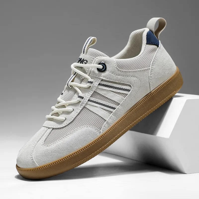 RED DRAGONFLY German Army Trainers Wear resistant And Lightweight Low Top Casual Shoes Men's Camel Beige-9