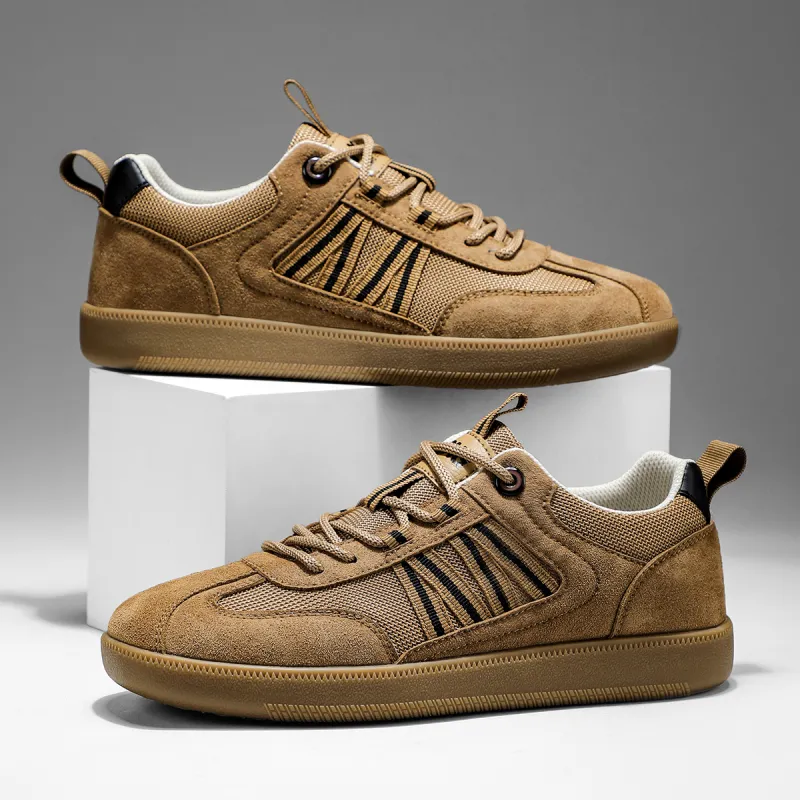 RED DRAGONFLY German Army Trainers Wear resistant And Lightweight Low Top Casual Shoes Men's Camel Beige-3