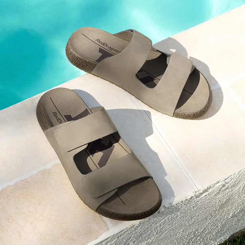 RED DRAGONFLY Rubber Sole Slip Resistant Slide Slippers Men's-6