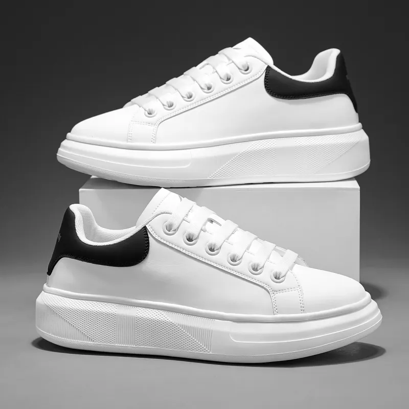 RED DRAGONFLY Small White Shoes Lightweight And Breathable Low Top Casual Shoes Men's White Black-14