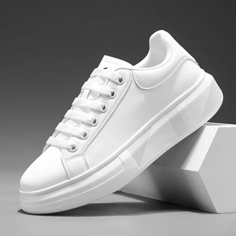 RED DRAGONFLY Small White Shoes Lightweight And Breathable Low Top Casual Shoes Men's White Black-4