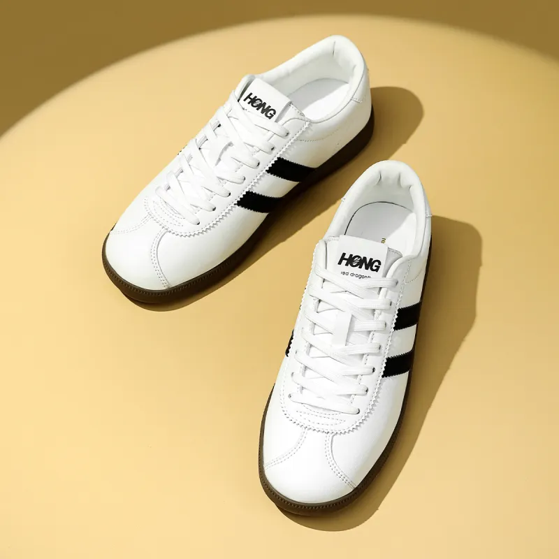RED DRAGONFLY Small White Shoes Lightweight And Breathable Low Top Casual Shoes Men's White Black-6