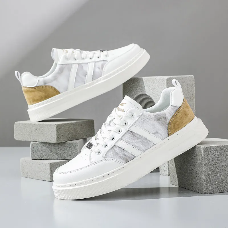 RED DRAGONFLY Skateboard Shoes Lightweight And Breathable Low Top Casual Shoes Men's White Blue Beige Yellow-11