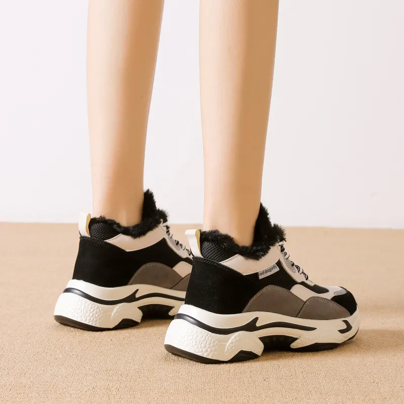 RED DRAGONFLY Thermal High Top Chunky Sneakers 5cm Women's-4