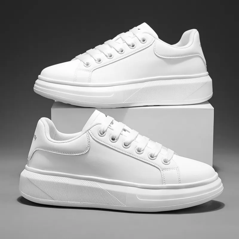 RED DRAGONFLY Small White Shoes Lightweight And Breathable Low Top Casual Shoes Men's White Black-6