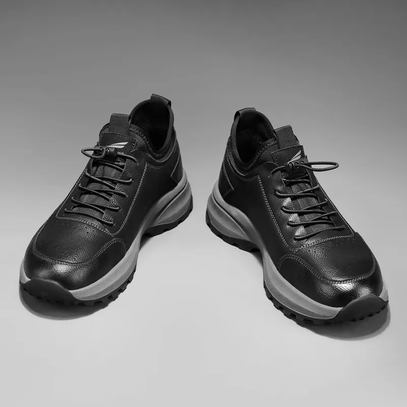 RED DRAGONFLY Flat Shoes Lightweight And Breathable Low Top Casual Shoes Men's Black Gray Color-3