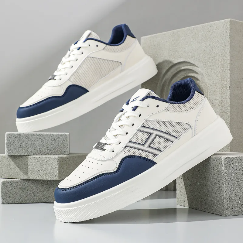 RED DRAGONFLY Skateboard Shoes Lightweight And Breathable Low Top Casual Shoes Men's White Blue Beige Green-4