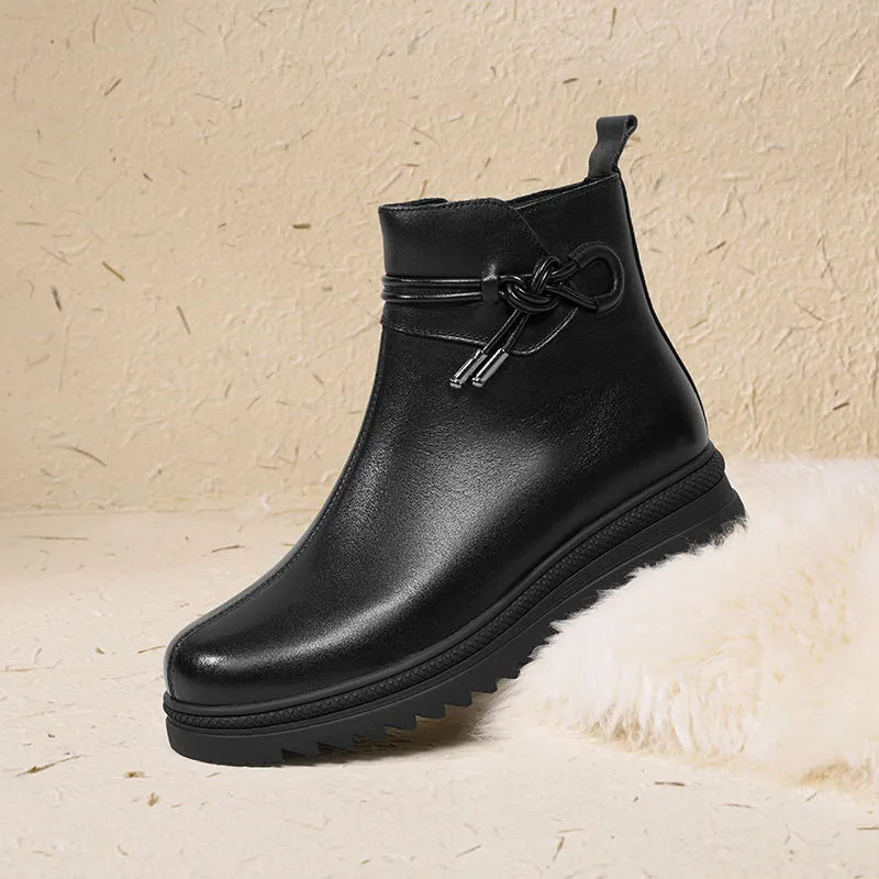RED DRAGONFLY Cotton Ankle Boots 4.6CM Women's-7