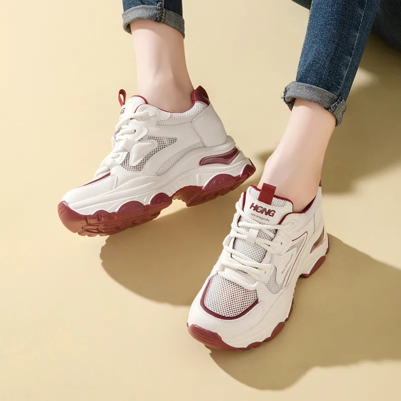 RED DRAGONFLY Low Top Chunky Sneakers Women's-8