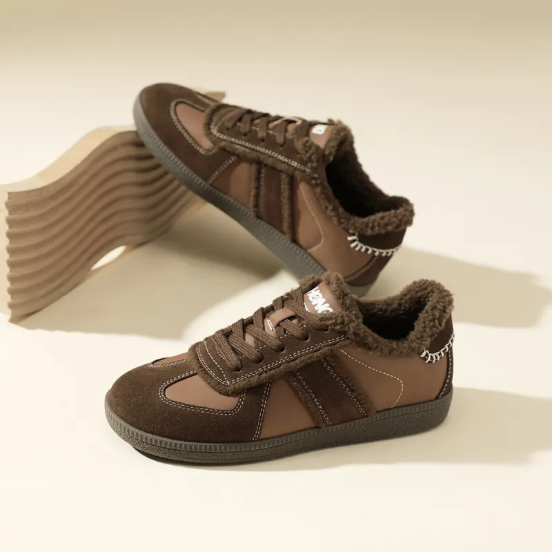 RED DRAGONFLY German Army Trainers Lightweight And Breathable Low Top Casual Shoes Women's Beige Brown-14