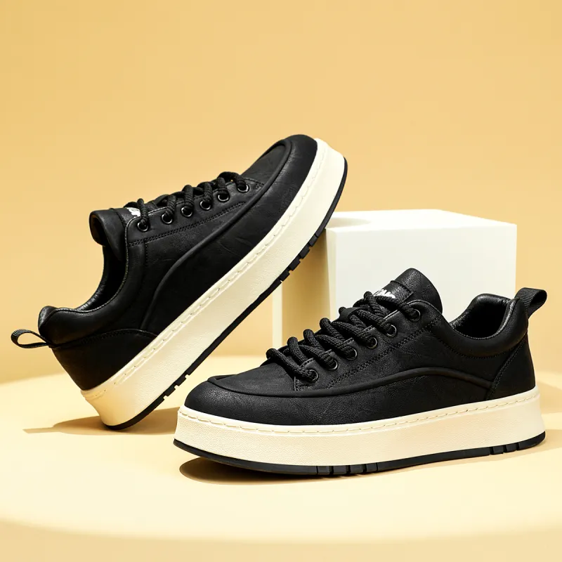 RED DRAGONFLY Flat Shoes Lightweight And Breathable Low Top Casual Shoes Men's Black Brown-3