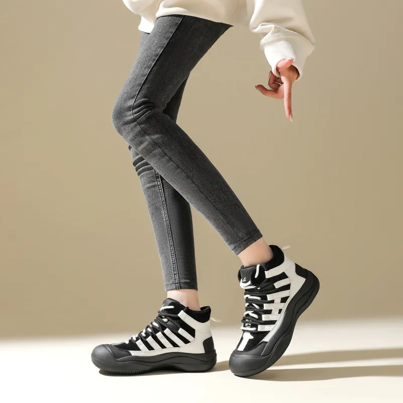 RED DRAGONFLY High Top Shoes Lightweight And Breathable High Top Casual Shoes Women's Grey White Black-11