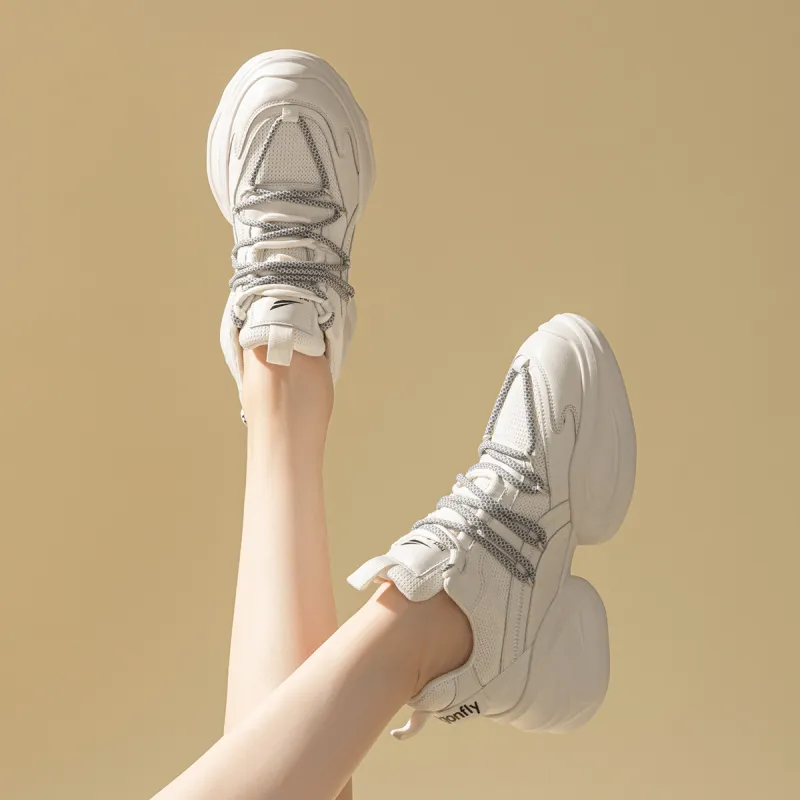 RED DRAGONFLY Height Increasing Low Top Chunky Sneakers 6cm Women's-11