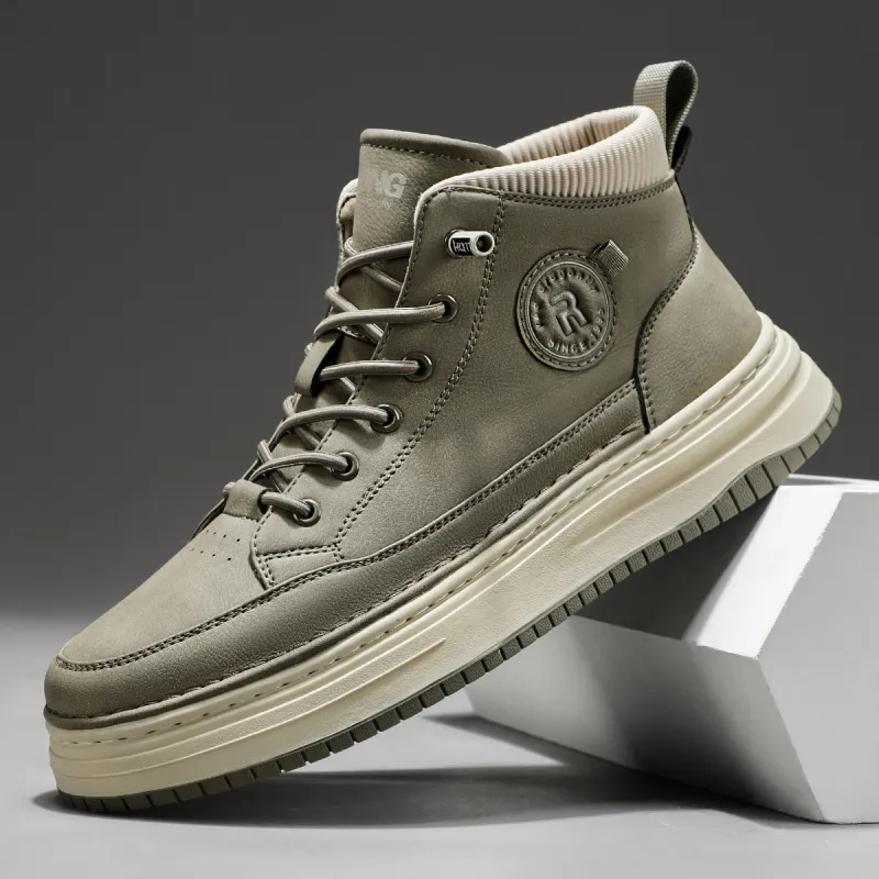 RED DRAGONFLY High Top Shoes Warm And Lightweight High Top Casual Shoes Men's Black/Khaki-11