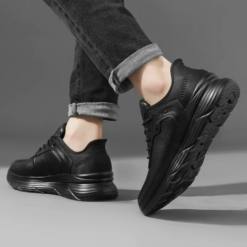 RED DRAGONFLY Flat Shoes Wear resistant And Lightweight Low Top Casual Shoes Men's Black-6