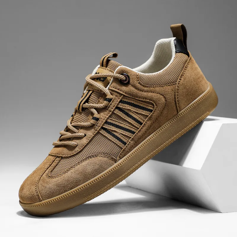 RED DRAGONFLY German Army Trainers Wear resistant And Lightweight Low Top Casual Shoes Men's Camel Beige-2