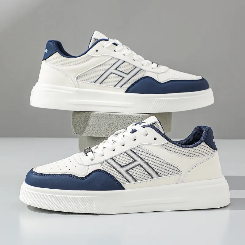 RED DRAGONFLY Skateboard Shoes Lightweight And Breathable Low Top Casual Shoes Men's White Blue Beige Green-3
