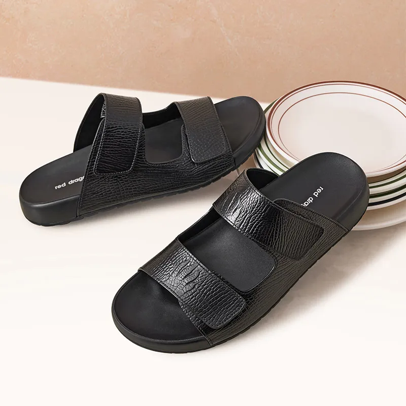 RED DRAGONFLY Rubber Sole Slip Resistant Abrasion Resistant Slide Slipper Men's-7