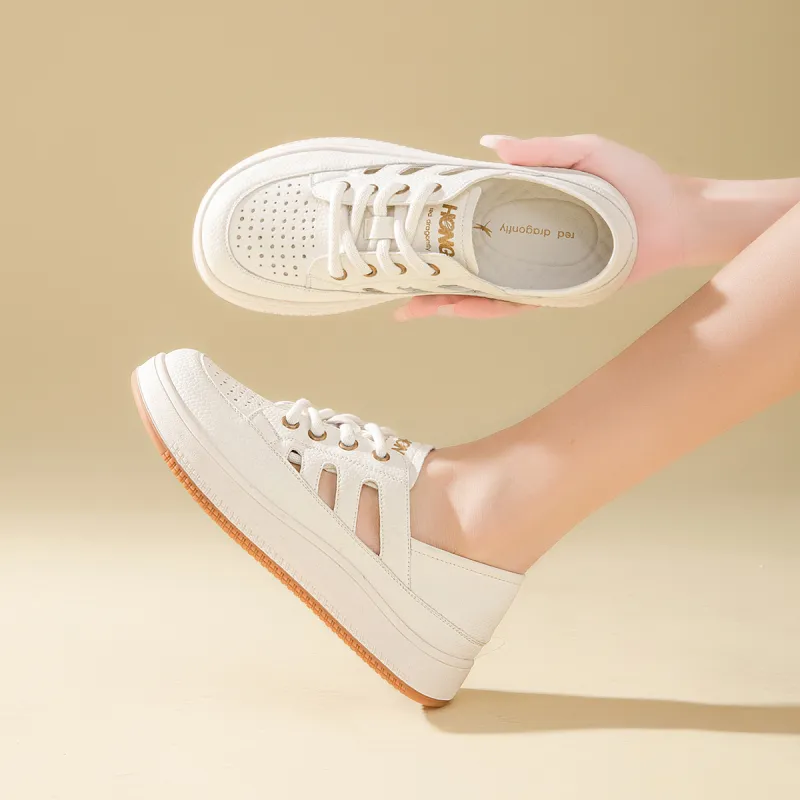 RED DRAGONFLY Casual Single Shoes Women's White-3