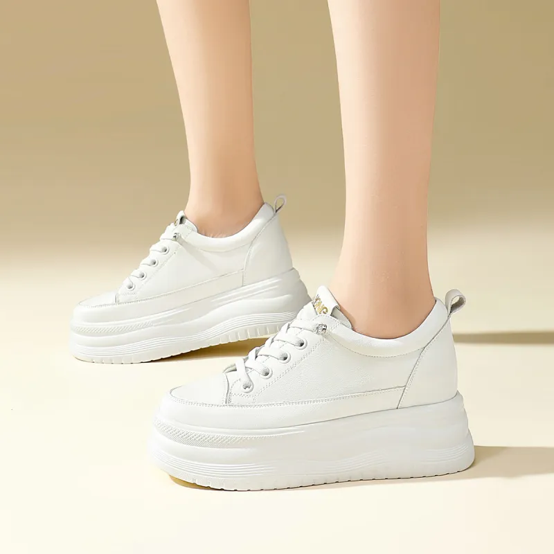 RED DRAGONFLY Small White Shoes Lightweight Height Increasing Low Top Casual Shoes Women's Black Beige-12