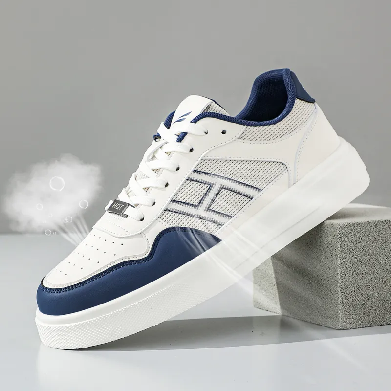 RED DRAGONFLY Skateboard Shoes Lightweight And Breathable Low Top Casual Shoes Men's White Blue Beige Green-2