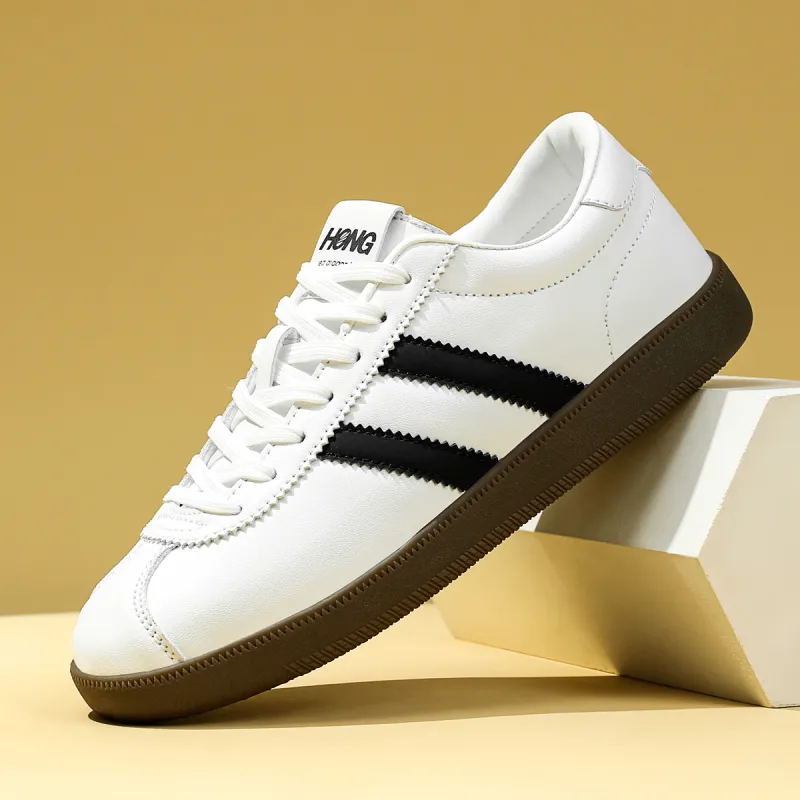 RED DRAGONFLY Small White Shoes Lightweight And Breathable Low Top Casual Shoes Men's White Black-3