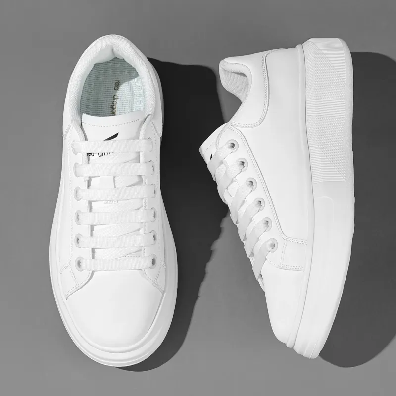 RED DRAGONFLY Small White Shoes Lightweight And Breathable Low Top Casual Shoes Men's White Black-3