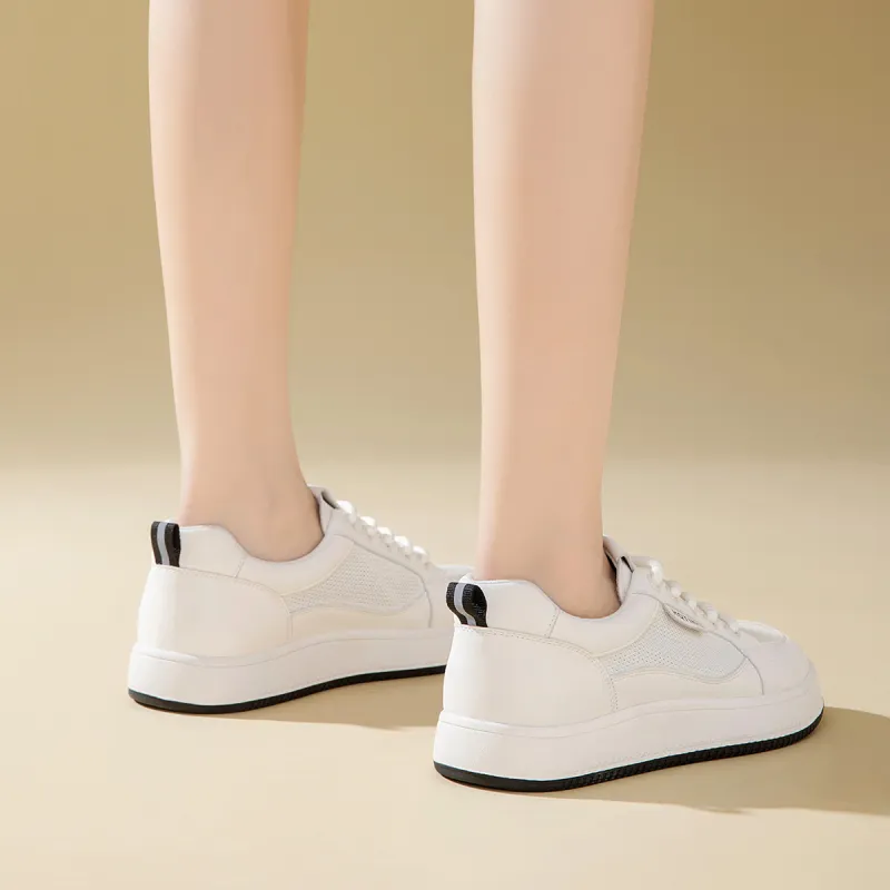 RED DRAGONFLY Low Top Skateboard Shoes Women's White-6