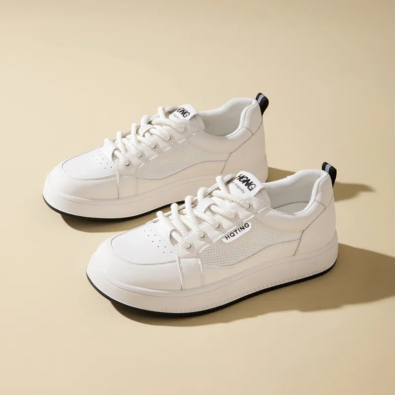 RED DRAGONFLY Low Top Skateboard Shoes Women's White-4