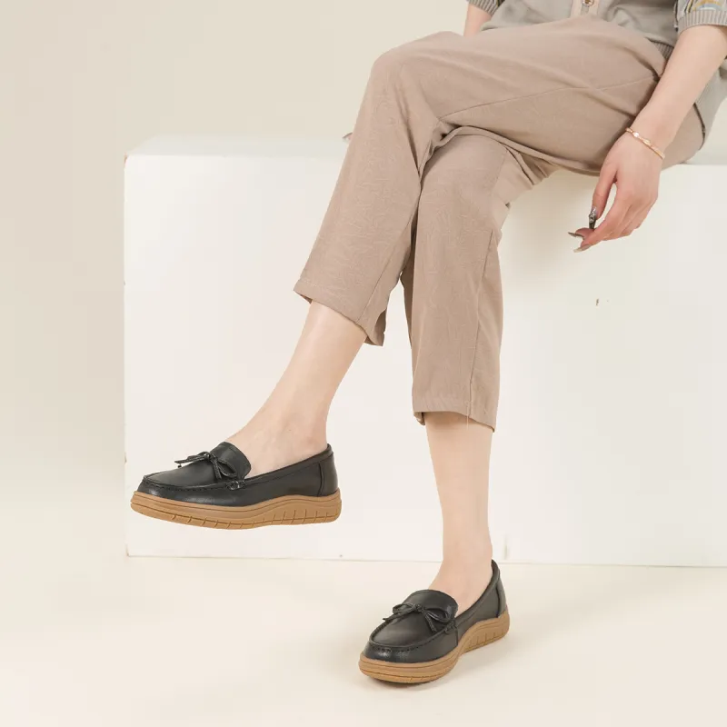 RED DRAGONFLY Gommino Loafers Small Leather Shoes Slip on Unlined Shoes Women's Black/Beige/Apricot-6