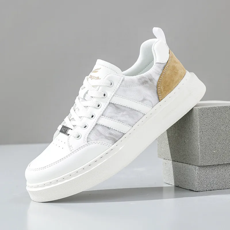 RED DRAGONFLY Skateboard Shoes Lightweight And Breathable Low Top Casual Shoes Men's White Blue Beige Yellow-12