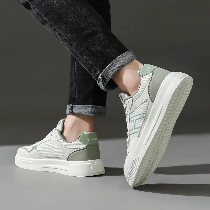 RED DRAGONFLY Skateboard Shoes Lightweight And Breathable Low Top Casual Shoes Men's White Blue Beige Green-12