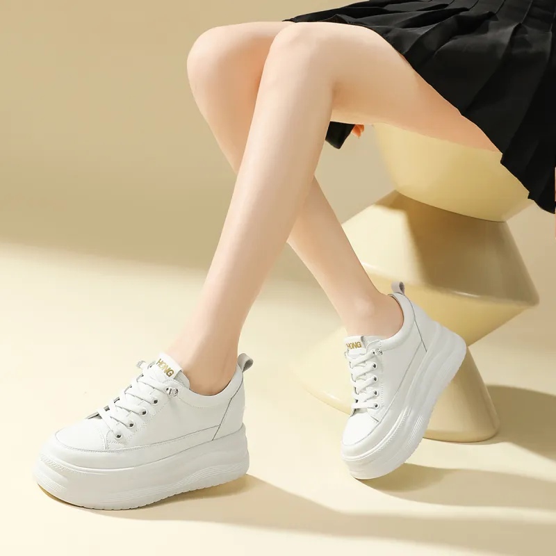 RED DRAGONFLY Small White Shoes Lightweight Height Increasing Low Top Casual Shoes Women's Black Beige-14