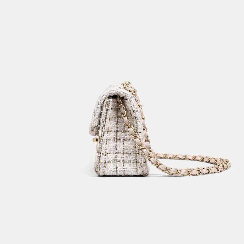 VINEY Fabric Shoulder Bag, Crossbody Bag, Small Square Bag Regular Women's Ecru-8
