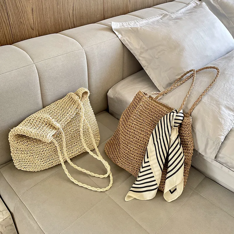 VINEY Fabric Shoulder Bag Regular Women's Beige-2