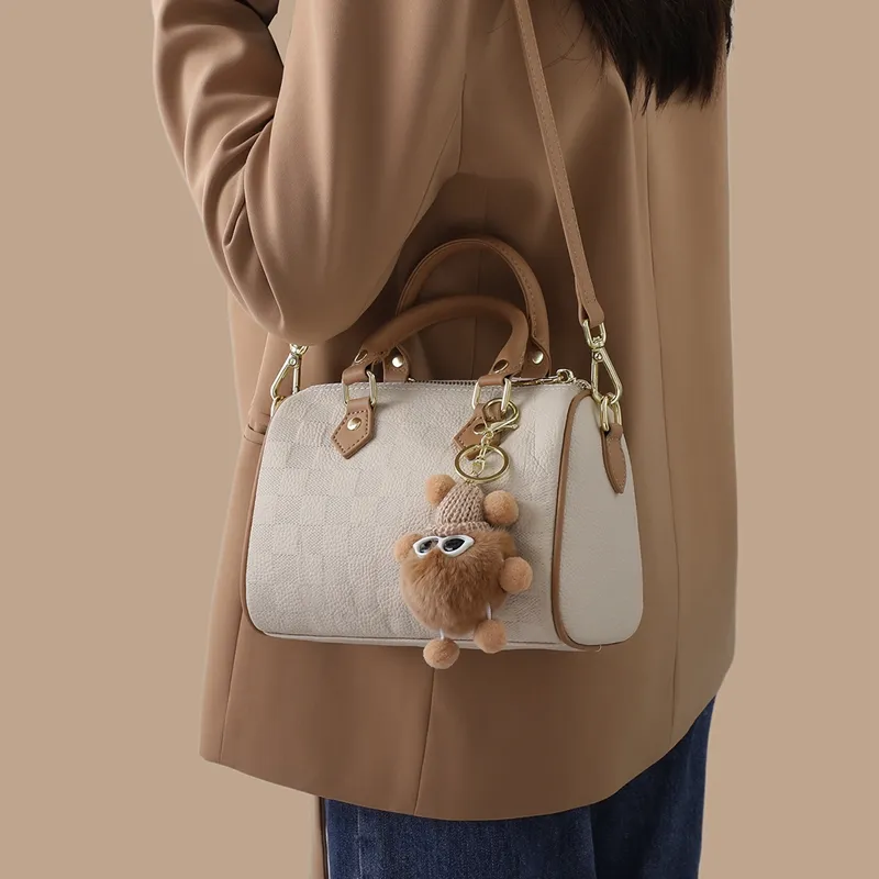 VINEY Cow Leather Handbag, Shoulder Bag, Crossbody Bag Regular Women's Ecru & Apricot-3