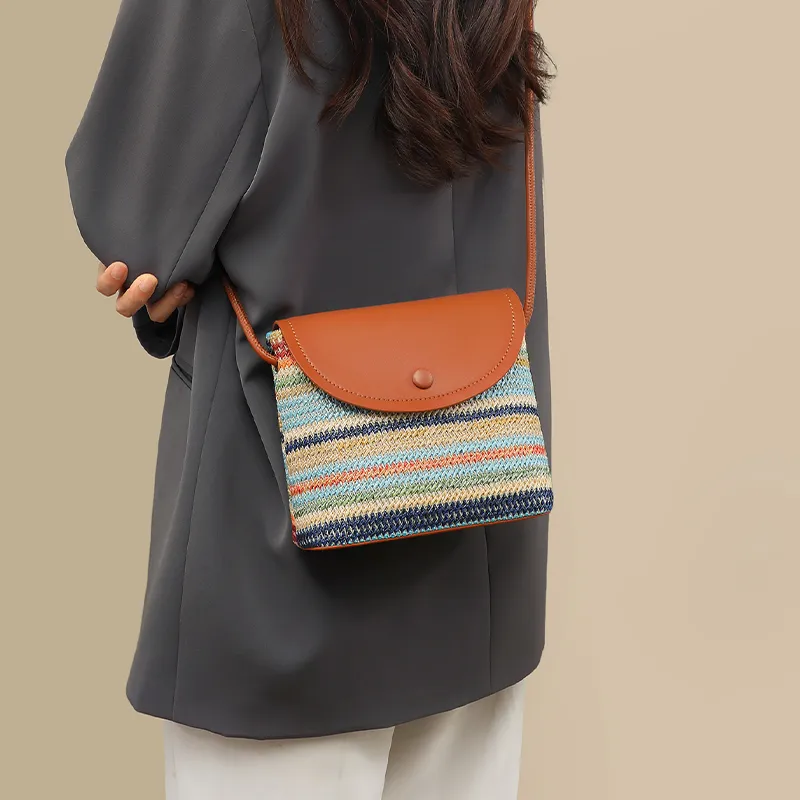 VINEY Fabric Shoulder Bag, Crossbody Bag Regular Women's Rainbow-2