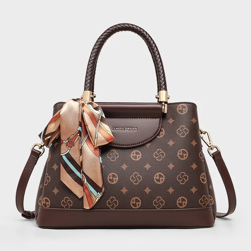 VINEY Synthetic Leather Handbag, Shoulder Bag, Crossbody Bag, Mom Bag Tubas Women's Coffee-3