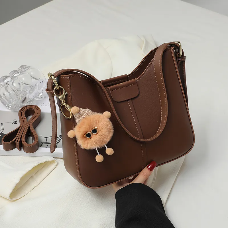 VINEY Synthetic Leather Shoulder Bag Crossbody Bag Tote Regular Women's Coffee-1