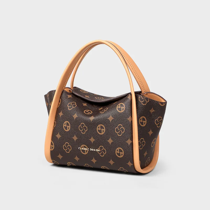 VINEY Synthetic Leather Tote Handbag, Crossbody Bag Regular Women's Coffee Brown-3