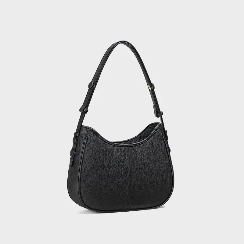 VINEY Cow Leather Crossbody Bag, Shoulder Bag Regular Women's Black-4