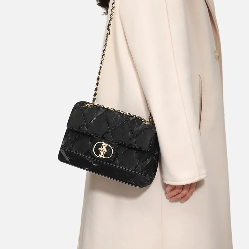 VINEY Synthetic Leather Shoulder Bag, Crossbody Bag Regular Women's Black-3