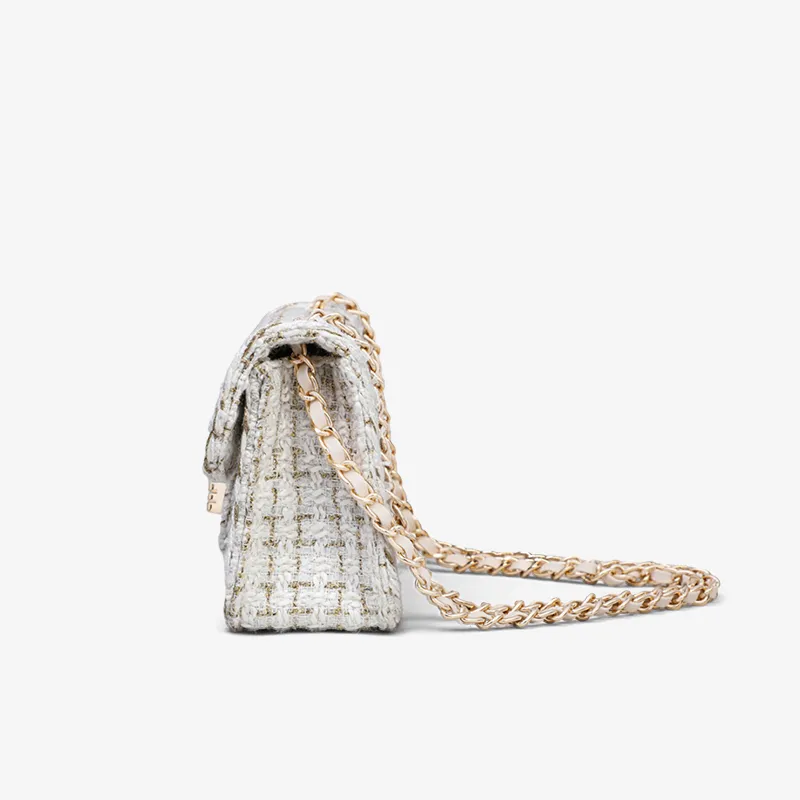 VINEY Fabric Shoulder Bag, Crossbody Bag, Small Square Bag Regular Women's Ecru-13