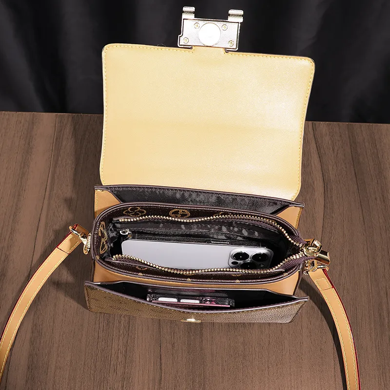 VINEY Synthetic Leather Handbag, Shoulder Bag, Crossbody Bag Regular Women's Coffee-4