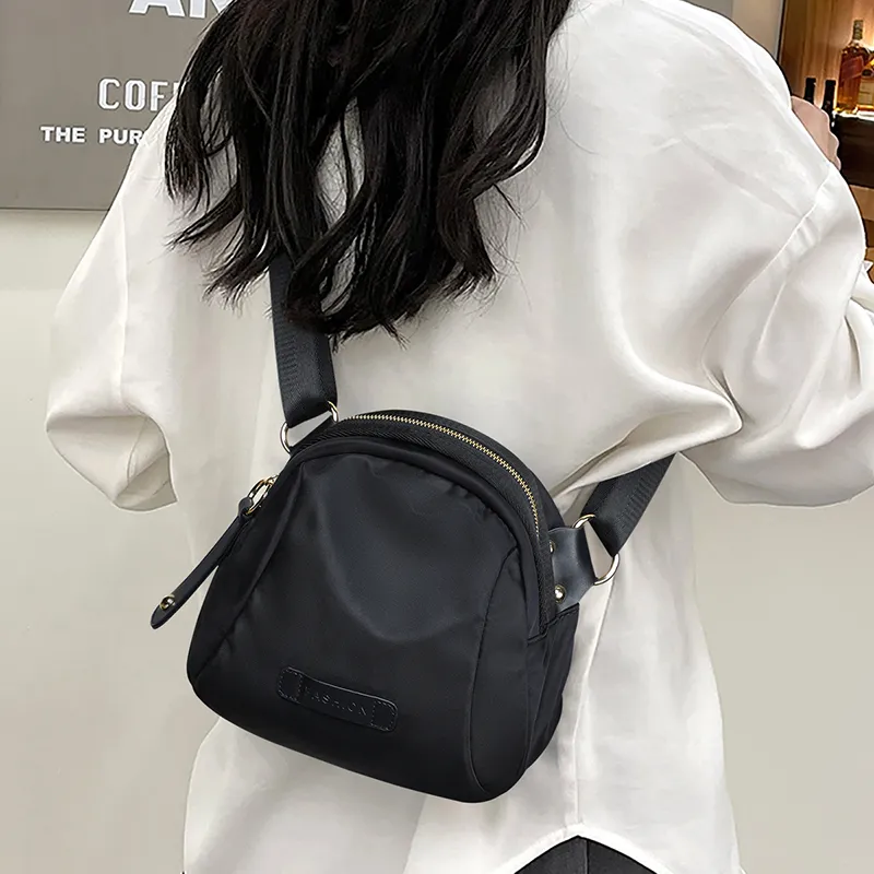 VINEY Oxford Sling Bag Fanny Pack Shoulder Bag Crossbody Bag Small Size Women's Extreme Night Black-2