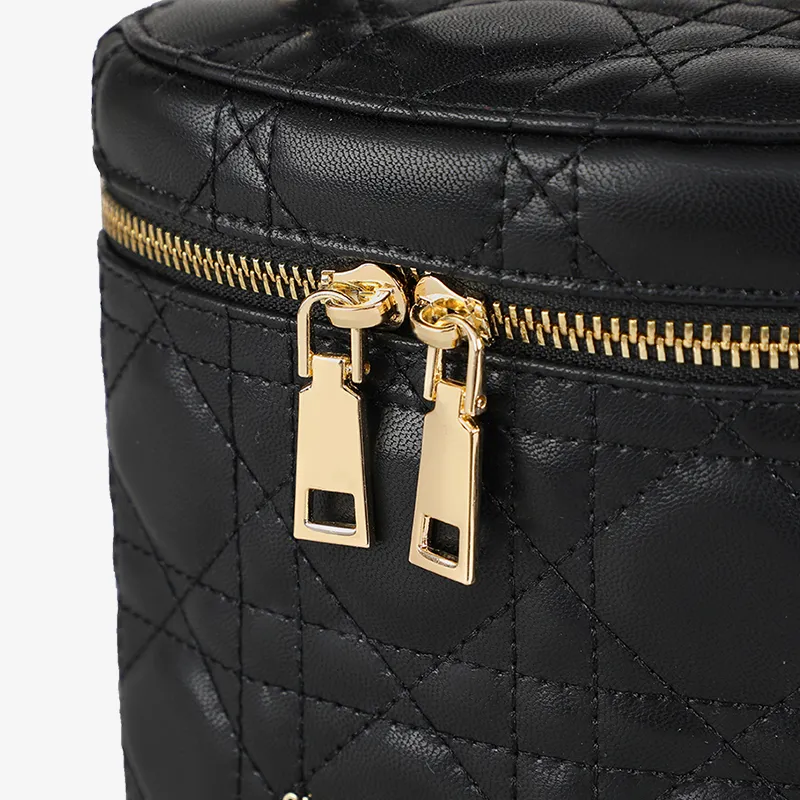 VINEY Cow Leather Shoulder Bag Crossbody Bag Small Size Women's Elegant Black-4