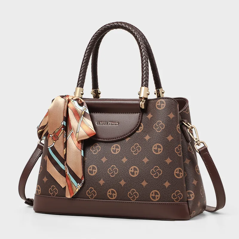 VINEY Synthetic Leather Handbag, Shoulder Bag, Crossbody Bag, Mom Bag Tubas Women's Coffee-5