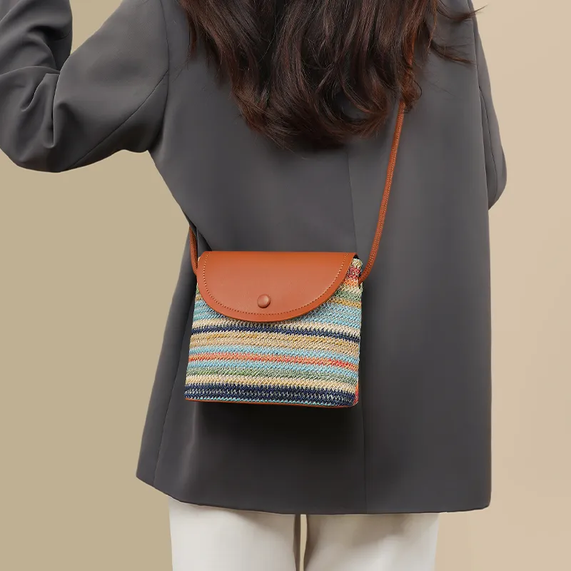VINEY Fabric Shoulder Bag, Crossbody Bag Regular Women's Rainbow-3
